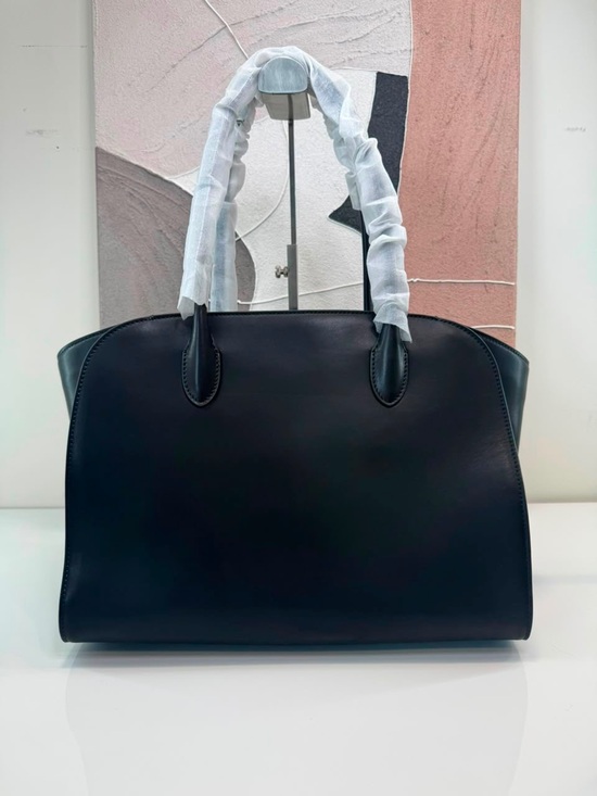 The Row Handbags - Leather Tote Bag in Black- 14 inch with inside zipper